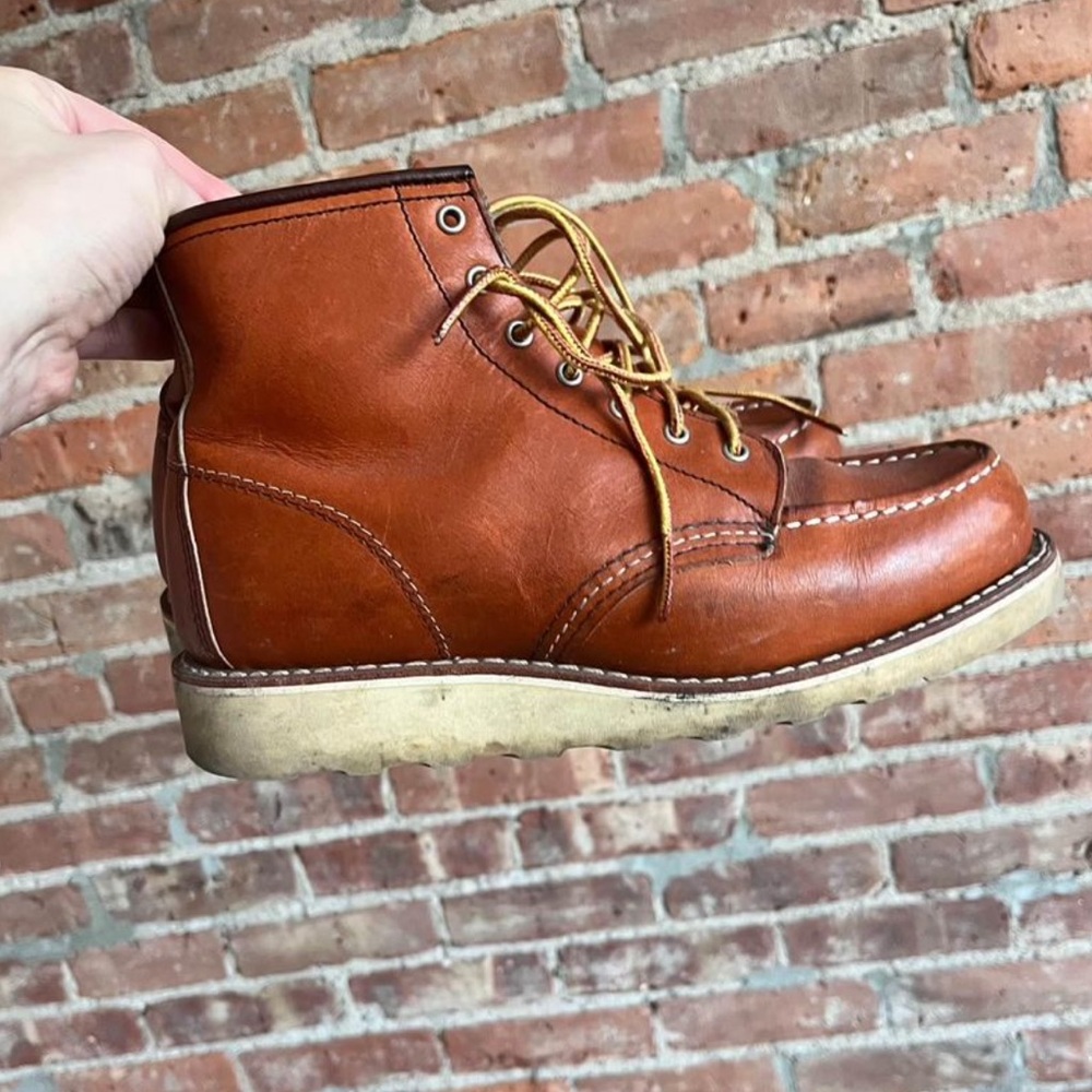 Red Wing Shoes Copper Tan Leather Lace-Up Moc Toe Boots